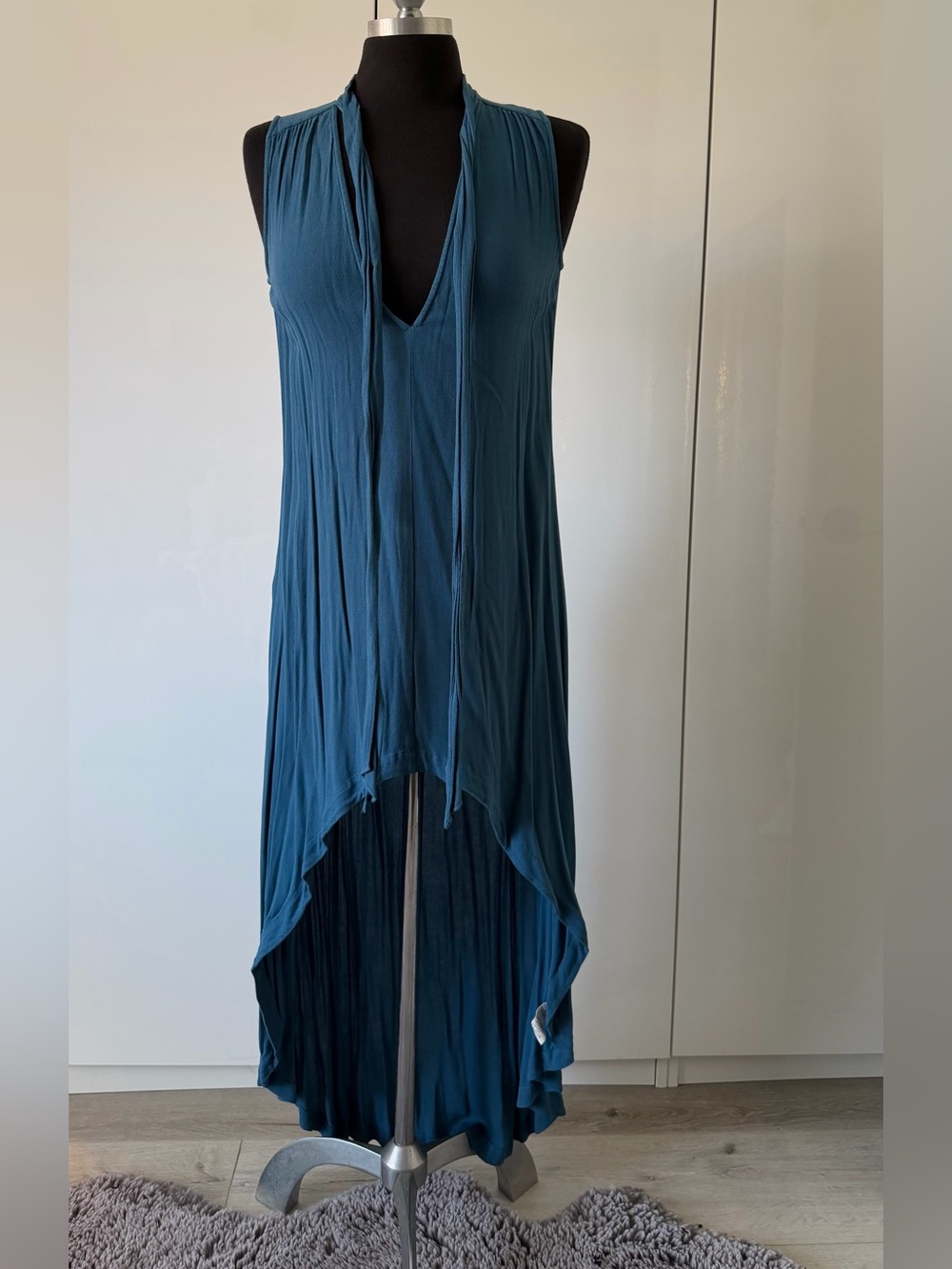 Free People High-Low Maxi Dress in Deep Navy Blue